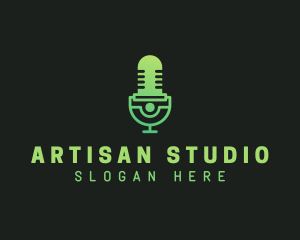 Microphone Broadcast Studio logo design