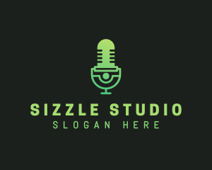 Microphone Broadcast Studio logo design