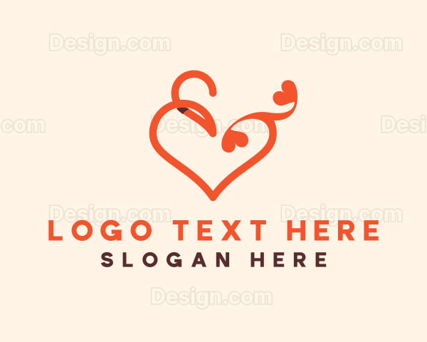 Heart Ampersand Lettering Logo