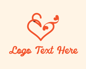 Heart Ampersand Lettering logo