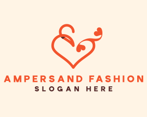 Heart Ampersand Lettering logo design