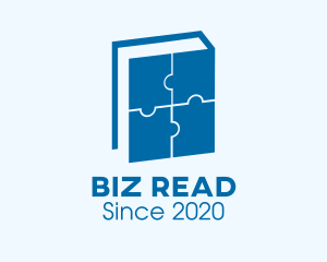 Blue Puzzle Book logo design