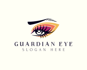 Colorful Eyelash  Cosmetics logo design