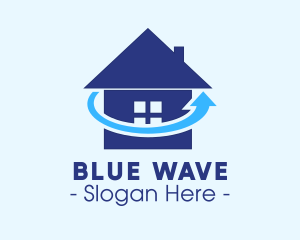 Blue Refresh Home Cycle logo design