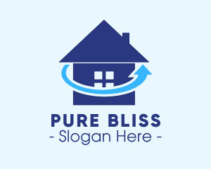 Blue Refresh Home Cycle logo design