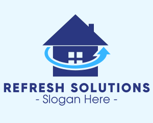 Blue Refresh Home Cycle logo design