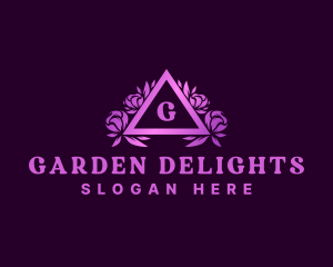 Floral Decoration Triangle logo design