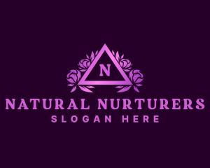 Floral Decoration Triangle logo design