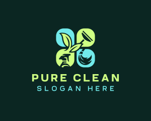 Disinfection Cleaning Housekeeping logo design