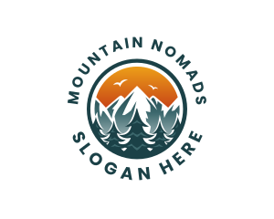 Pine Tree Alpine Mountain  logo design