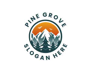 Pine Tree Alpine Mountain  logo design