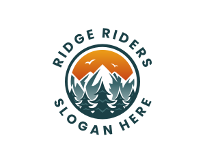 Pine Tree Alpine Mountain  logo design