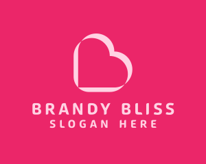 Pink Lovely Heart Letter B logo design