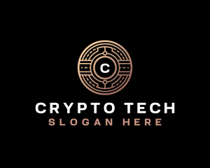 Bitcoin Technology Crypto logo design