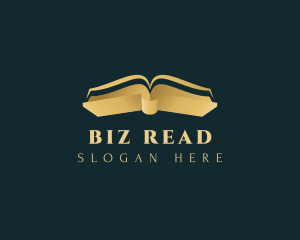 Gold Open Book logo design