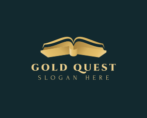 Gold Open Book logo design