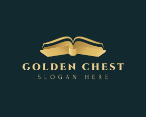 Gold Open Book logo design