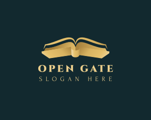 Gold Open Book logo design