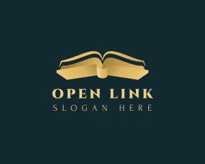 Gold Open Book logo design