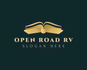 Gold Open Book logo design