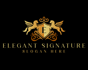 Elegant Royal Pegasus logo design