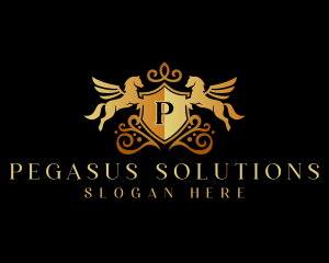 Elegant Royal Pegasus logo design