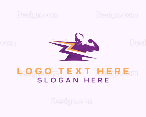 Electric Lightning Human Logo