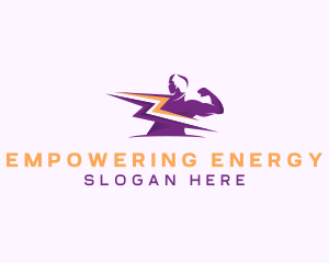 Electric Lightning Human logo design