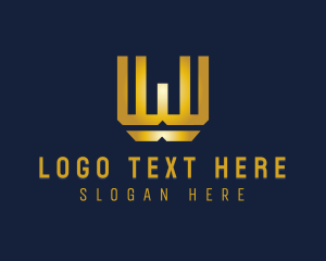 Metallic Modern Letter W  logo