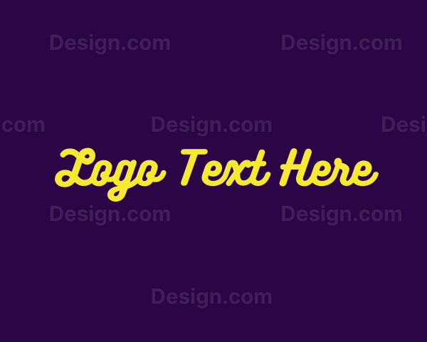 Retro Cursive Neon Sign Logo