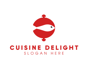 Seafood Fish Cloche logo design