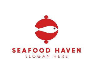 Seafood Fish Cloche logo design