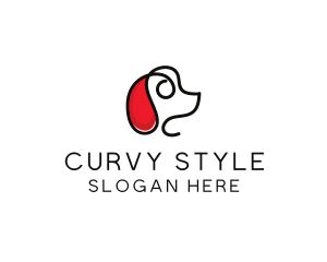 Minimalist Abstract Puppy Dog logo design