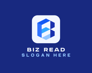 Blue Digital App Letter B logo design