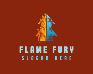 Snowflake and Flame House logo design