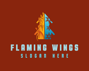 Snowflake and Flame House logo design