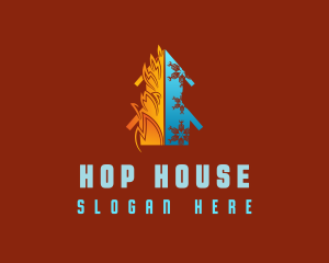 Snowflake and Flame House logo design