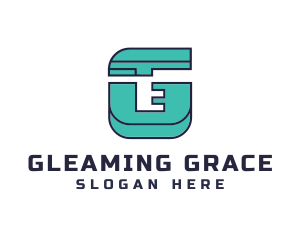 Geometric Teal G logo design