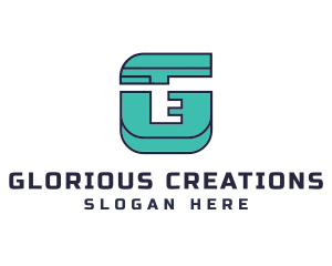 Geometric Teal G logo design