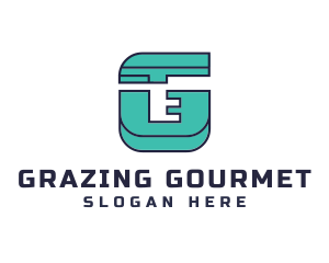 Geometric Teal G logo design