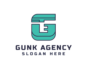 Geometric Teal G logo design