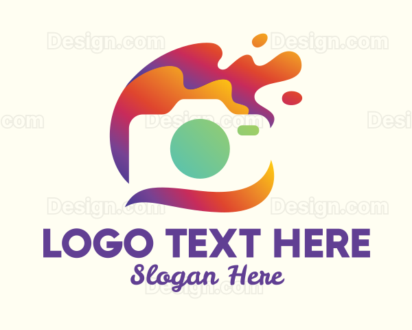 Gradient Paint Splatter Camera Logo