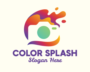 Gradient Paint Splatter Camera logo design