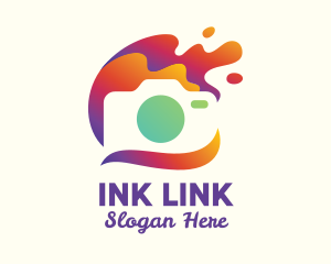 Gradient Paint Splatter Camera logo design