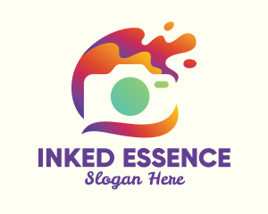 Gradient Paint Splatter Camera logo design