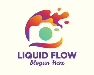 Gradient Paint Splatter Camera logo design