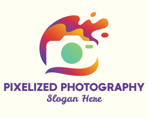 Gradient Paint Splatter Camera logo design