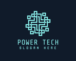 Digital Pixel Cross Logo