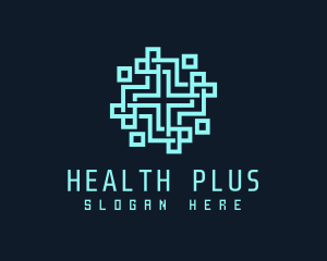 Digital Pixel Cross logo design