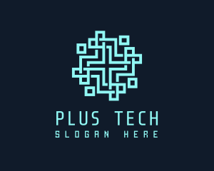 Digital Pixel Cross logo design